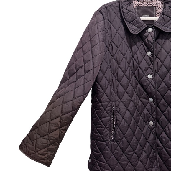 Coach Diamond Quilted Signature C Barn Puffer Jacket Equestrian Classic Brown XL - Picture 3 of 16